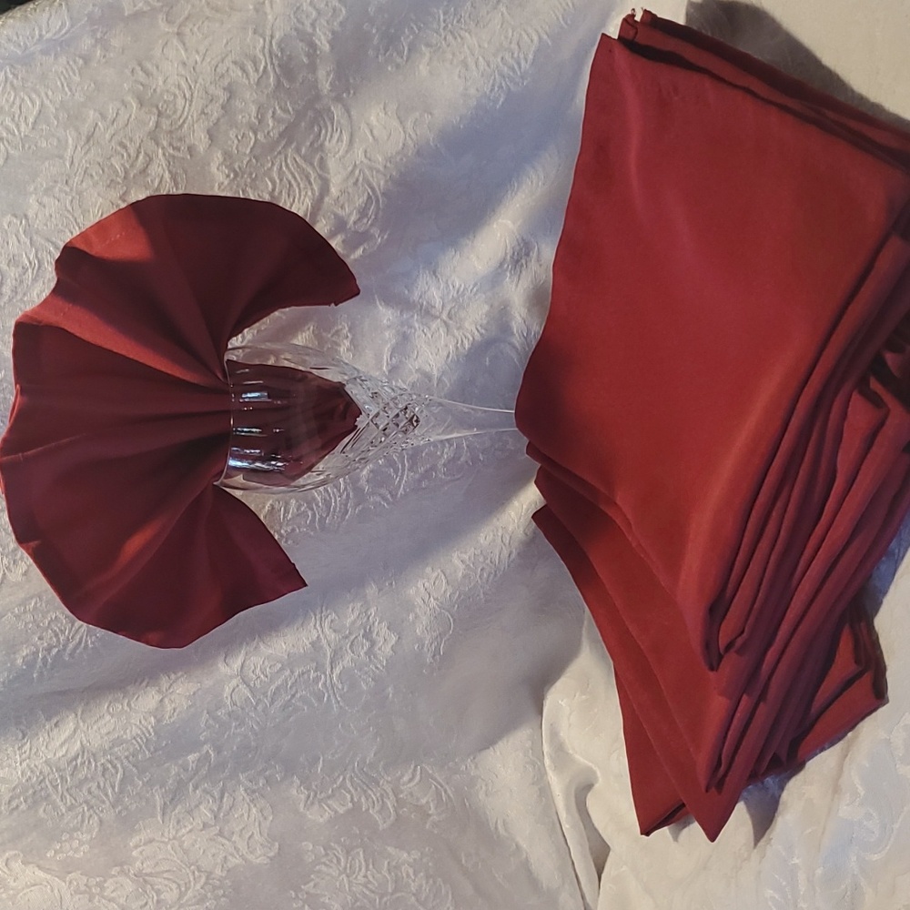 12 - BURGUNDY/BERRY Cloth Napkins